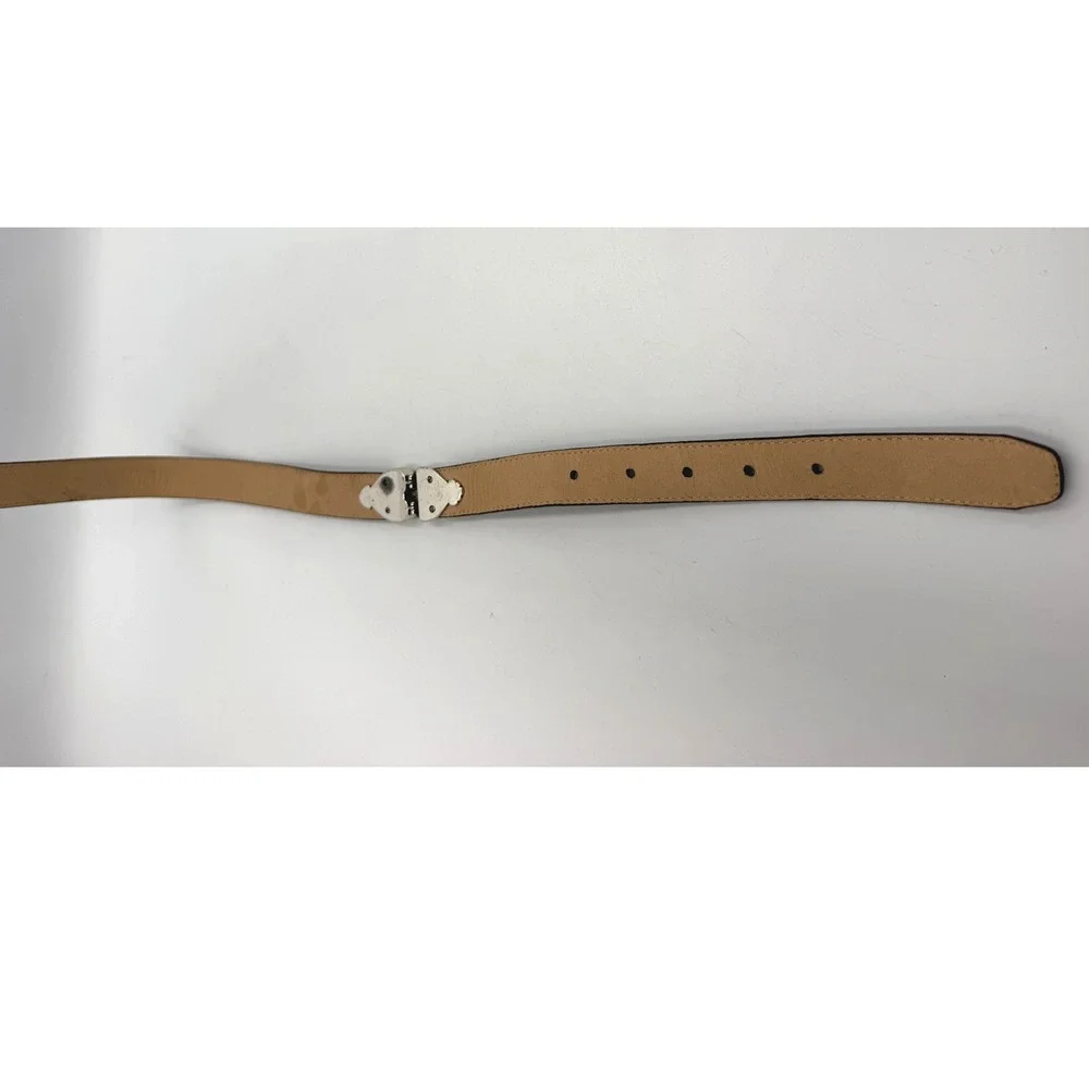 Brighton Belt Womens Medium Brown Croc Embossed Leather Heart Buckle P6408